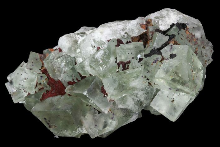 Blue-Green, Cubic Fluorite Crystal Cluster - Morocco #98995